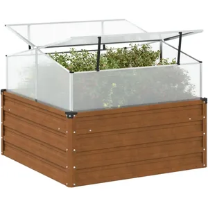 vidaXL Jardinière de jardin avec serre acier résistant aux intempéries pas cher