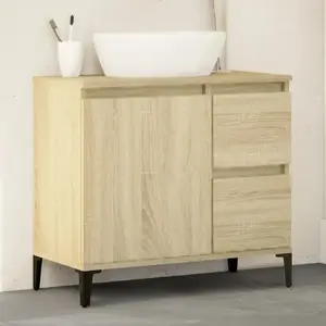 vidaXL Armoire salle de bain chêne sonoma 65x33x60 cm pas cher