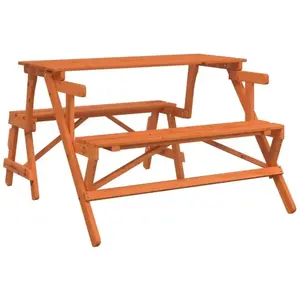 Table de pique-nique avec bancs sapin massif 2 en 1 convertible vidaXL pas cher