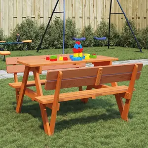 Table de pique-nique pour 4 enfants avec trou de parasol sapin vidaXL pas cher