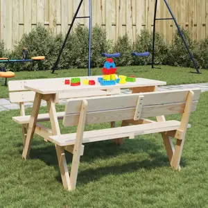 Table de pique-nique pour 4 enfants avec trou de parasol sapin vidaXL pas cher