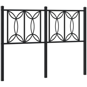 vidaXL Tête de lit métal noir 120 cm pas cher