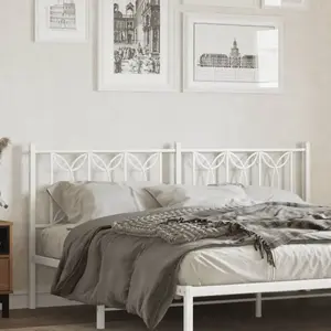 vidaXL Tête de lit métal blanc 180 cm pas cher