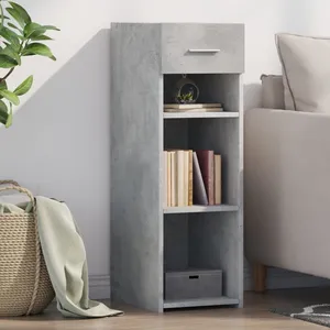 vidaXL Buffet gris béton 30x42,5x93 cm bois d'ingénierie pas cher