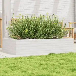 vidaXL Jardinière blanc 110x60x23 cm bois de pin massif pas cher