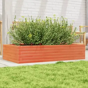vidaXL Jardinière cire marron 110x60x23 cm bois de pin massif pas cher