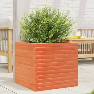 vidaXL Jardinière cire marron 50x50x45,5 cm bois de pin massif pas cher