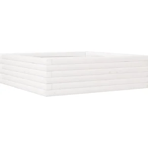 vidaXL Jardinière blanc 80x80x23 cm bois de pin massif pas cher