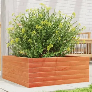vidaXL Jardinière cire marron 60x60x23 cm bois de pin massif pas cher