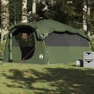 vidaXL Tente familiale tunnel 6 personnes vert olive imperméable pas cher