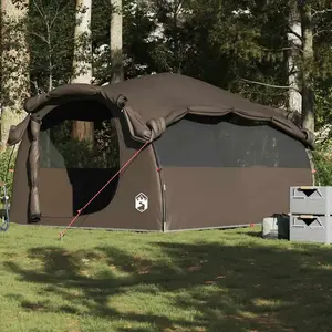 vidaXL Tente familiale tunnel 6 personnes marron imperméable pas cher