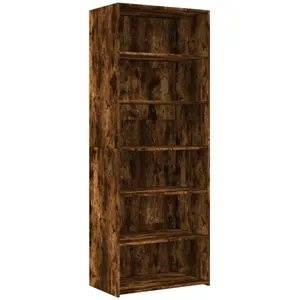 vidaXL Buffet haut chêne fumé 70x41x185 cm bois d'ingénierie pas cher