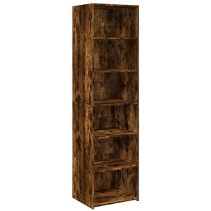 vidaXL Buffet haut chêne fumé 50x41x185 cm bois d'ingénierie pas cher