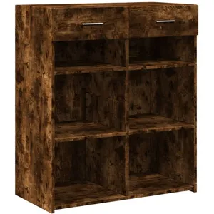 vidaXL Buffet chêne fumé 80x42,5x93 cm bois d'ingénierie pas cher