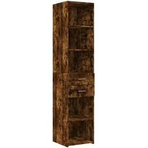 vidaXL Buffet haut chêne fumé 40x42,5x185 cm bois d'ingénierie pas cher