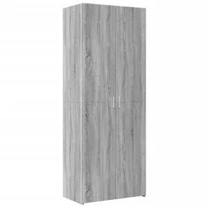 vidaXL Buffet haut sonoma gris 70x42,5x185 cm bois d'ingénierie pas cher