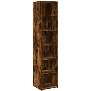 vidaXL Buffet haut chêne fumé 40x41x185 cm bois d'ingénierie pas cher