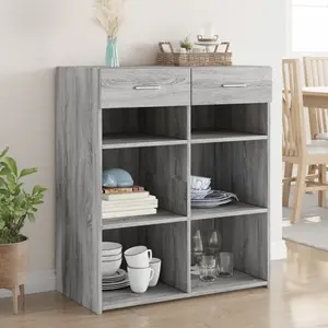 vidaXL Buffet sonoma gris 80x42,5x93 cm bois d'ingénierie pas cher