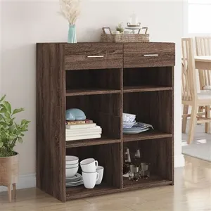 vidaXL Buffet chêne marron 80x42,5x93 cm bois d'ingénierie pas cher