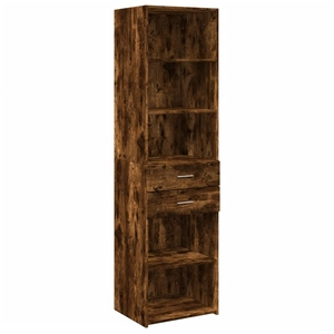 Comparateur de prix : vidaXL Buffet haut chêne fumé 50x42,5x185 cm bois d'ingénierie