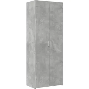 vidaXL Buffet haut gris béton 70x42,5x185 cm bois d'ingénierie