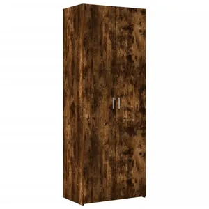 vidaXL Buffet haut chêne fumé 70x42,5x185 cm bois d'ingénierie pas cher