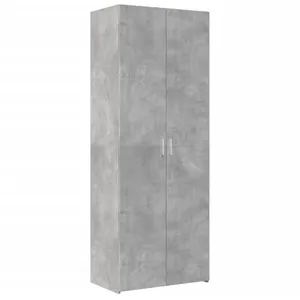 vidaXL Buffet haut gris béton 70x42,5x185 cm bois d'ingénierie pas cher