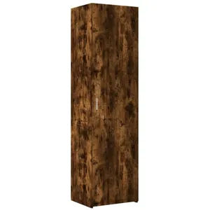 vidaXL Buffet haut chêne fumé 50x42,5x185 cm bois d'ingénierie pas cher
