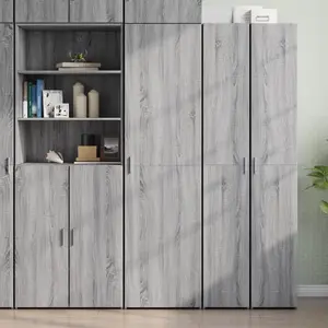 vidaXL Buffet haut sonoma gris 50x42,5x185 cm bois d'ingénierie pas cher