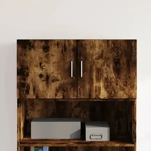 vidaXL Armoire murale chêne fumé 80x42,5x40 cm bois d'ingénierie pas cher