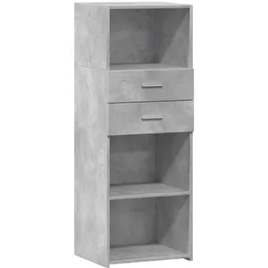 vidaXL Buffet haut gris béton 45x42,5x124 cm bois d'ingénierie pas cher