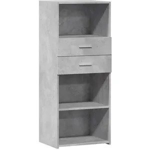 vidaXL Buffet haut gris béton 50x42,5x124 cm bois d'ingénierie pas cher