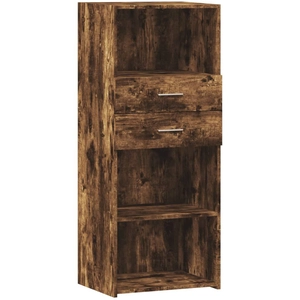 vidaXL Buffet haut chêne fumé 50x42,5x124 cm bois d'ingénierie pas cher