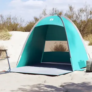 vidaXL Tente de plage 3 personnes vert imperméable pas cher
