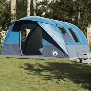 vidaXL Tente de camping tunnel 5 personnes bleu imperméable pas cher