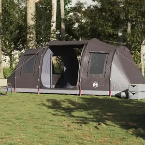 vidaXL Tente de camping tunnel 4 personnes marron imperméable pas cher