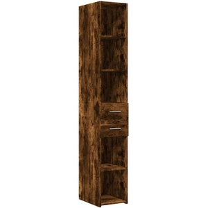 vidaXL Buffet haut chêne fumé 30x42,5x185 cm bois d'ingénierie pas cher