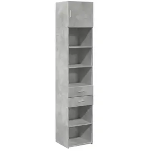 Comparateur de prix : vidaXL Armoire de rangement mince gris béton 45x42,5x225 cm