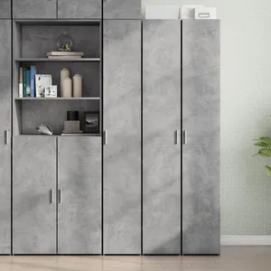 vidaXL Buffet haut gris béton 30x42,5x185 cm bois d'ingénierie pas cher