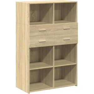 vidaXL Buffet haut chêne sonoma 80x42,5x124 cm bois d'ingénierie pas cher
