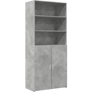 vidaXL Buffet haut gris béton 80x42,5x185 cm bois d'ingénierie pas cher