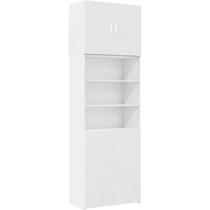 vidaXL Buffet haut blanc 80x42,5x249 cm bois d'ingénierie pas cher