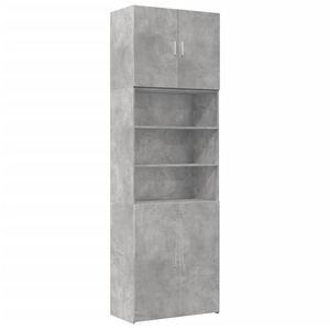 vidaXL Buffet haut gris béton 80x42,5x249 cm bois d'ingénierie pas cher