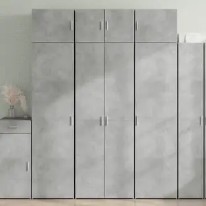 vidaXL Armoire de rangement gris béton 70x42,5x225cm bois d'ingénierie pas cher