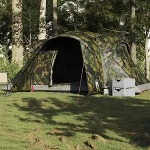 vidaXL Tente familiale à dôme 6 personnes camouflage imperméable pas cher