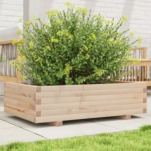 vidaXL Jardinière 90x60x26,5 cm bois de pin massif pas cher