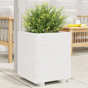 vidaXL Jardinière blanc 40x40x49,5 cm bois de pin massif pas cher