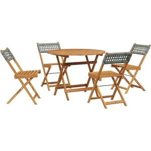 vidaXL Ensemble à manger de jardin 5 pcs résine tressée et bois massif pas cher