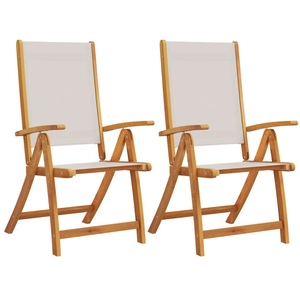 vidaXL Chaises pliables de jardin lot de 2 bois d'acacia et textilène pas cher