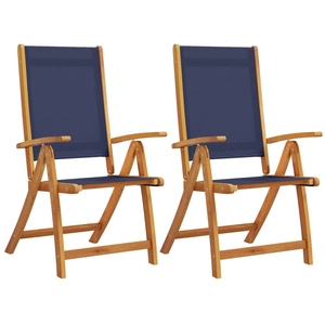 vidaXL Chaises pliables de jardin lot de 2 bois d'acacia et textilène pas cher